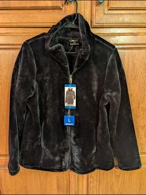 32 Degrees Women's Plush Black Full-Zip Jacket